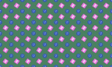 Farklı aksesuarlara sahip renkli arkaplan