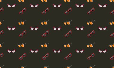 Farklı aksesuarlara sahip renkli arkaplan