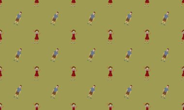 Farklı aksesuarlara sahip renkli arkaplan