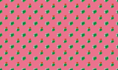 Farklı aksesuarlara sahip renkli arkaplan