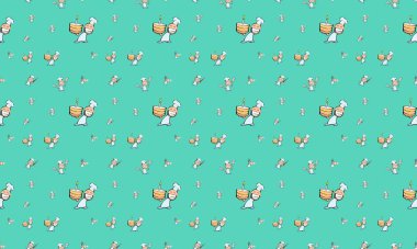 Farklı aksesuarlara sahip renkli arkaplan