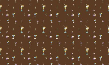 Farklı aksesuarlara sahip renkli arkaplan