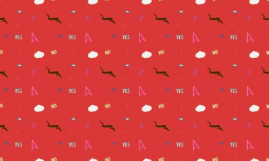 Farklı aksesuarlara sahip renkli arkaplan