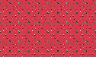 Farklı aksesuarlara sahip renkli arkaplan