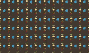 Farklı aksesuarlara sahip renkli arkaplan