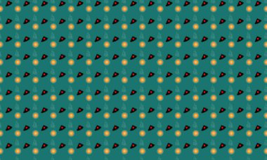 Farklı aksesuarlara sahip renkli arkaplan