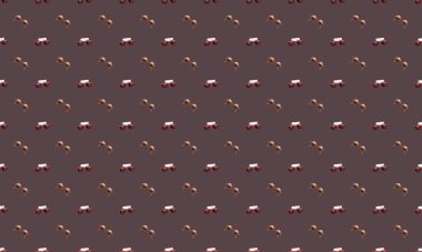 Farklı aksesuarlara sahip renkli arkaplan