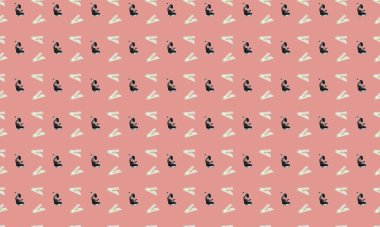 Farklı aksesuarlara sahip renkli arkaplan