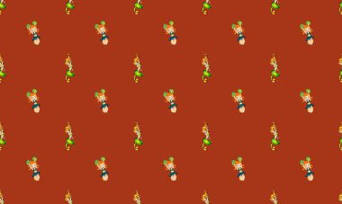 Farklı aksesuarlara sahip renkli arkaplan