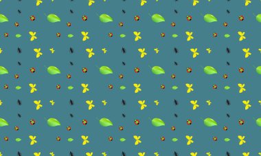 Farklı aksesuarlara sahip renkli arkaplan