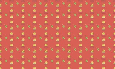 Farklı aksesuarlara sahip renkli arkaplan