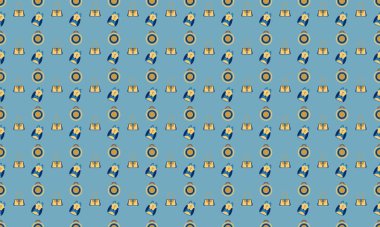 Farklı aksesuarlara sahip renkli arkaplan