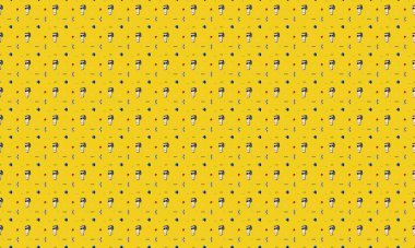 Farklı aksesuarlara sahip renkli arkaplan