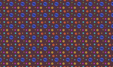 Farklı aksesuarlara sahip renkli arkaplan