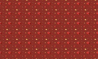 Farklı aksesuarlara sahip renkli arkaplan