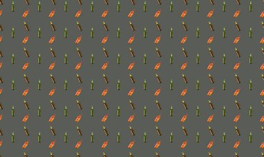 Farklı aksesuarlara sahip renkli arkaplan