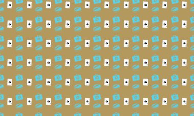 Farklı aksesuarlara sahip renkli arkaplan