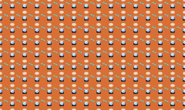 Farklı aksesuarlara sahip renkli arkaplan