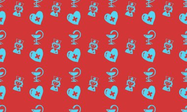 Farklı aksesuarlara sahip renkli arkaplan