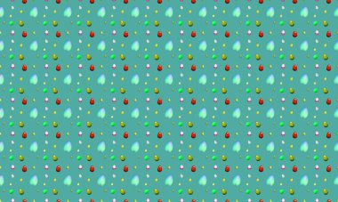 Farklı aksesuarlara sahip renkli arkaplan