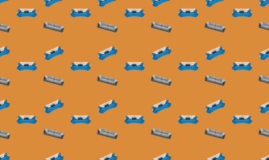 Farklı aksesuarlara sahip renkli arkaplan