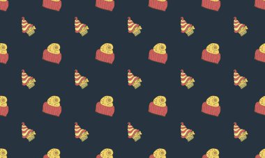 Farklı aksesuarlara sahip renkli arkaplan