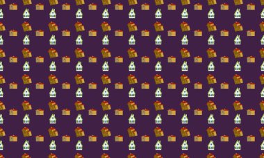 Farklı aksesuarlara sahip renkli arkaplan