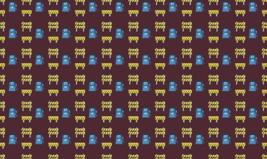 Farklı aksesuarlara sahip renkli arkaplan