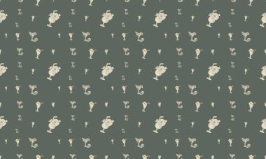 Farklı aksesuarlara sahip renkli arkaplan