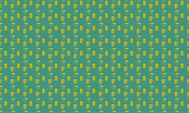 Farklı aksesuarlara sahip renkli arkaplan