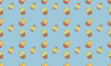 Farklı aksesuarlara sahip renkli arkaplan