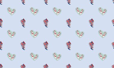 Farklı aksesuarlara sahip renkli arkaplan