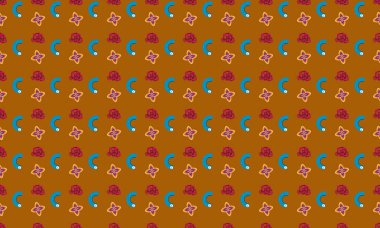 Farklı aksesuarlara sahip renkli arkaplan