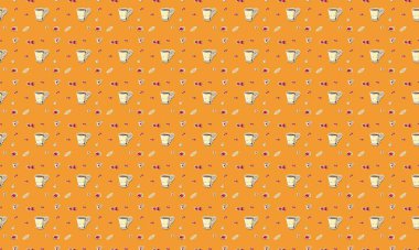 Farklı aksesuarlara sahip renkli arkaplan