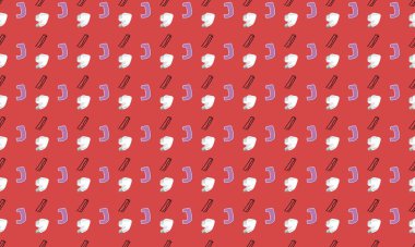 Farklı aksesuarlara sahip renkli arkaplan