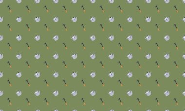 Farklı aksesuarlara sahip renkli arkaplan