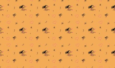 Farklı aksesuarlara sahip renkli arkaplan