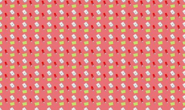 Farklı aksesuarlara sahip renkli arkaplan