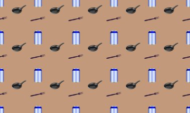 Farklı aksesuarlara sahip renkli arkaplan