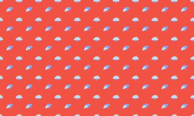 Farklı aksesuarlara sahip renkli arkaplan