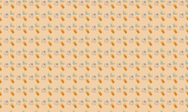 Farklı aksesuarlara sahip renkli arkaplan