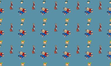 Farklı aksesuarlara sahip renkli arkaplan