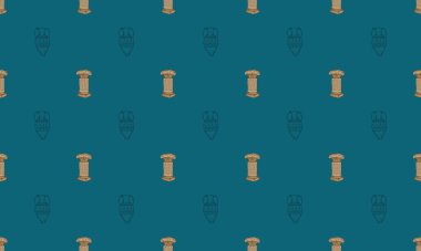 Farklı aksesuarlara sahip renkli arkaplan