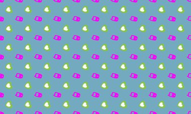 Farklı aksesuarlara sahip renkli arkaplan