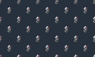 Farklı aksesuarlara sahip renkli arkaplan