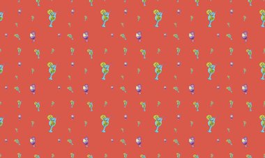 Farklı aksesuarlara sahip renkli arkaplan