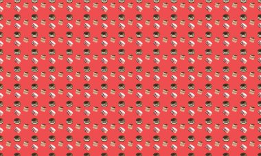 Farklı aksesuarlara sahip renkli arkaplan