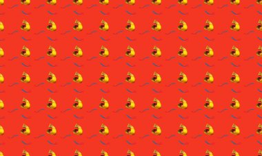 Farklı aksesuarlara sahip renkli arkaplan