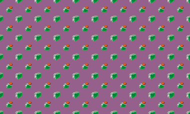 Farklı aksesuarlara sahip renkli arkaplan