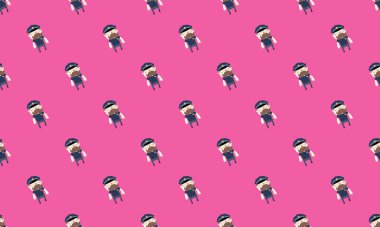 Farklı aksesuarlara sahip renkli arkaplan